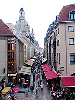 Dresdens gemütliche Gassen mit zahlreichen Restaurants